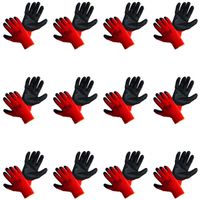 Rękawice robocze ochronne czerwone, R.9. 12 szt.