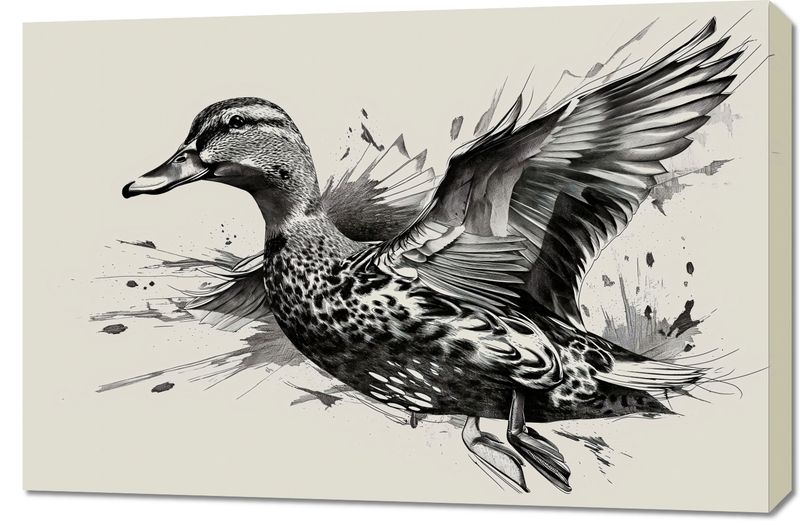 Obraz 90x60cm Gracja Kaczki w Locie zdjęcie 1