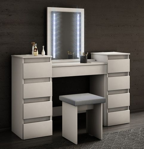 TOALETKA modułowa MEGAN 2 BIAŁA lustro LED do makijażu na Arena.pl