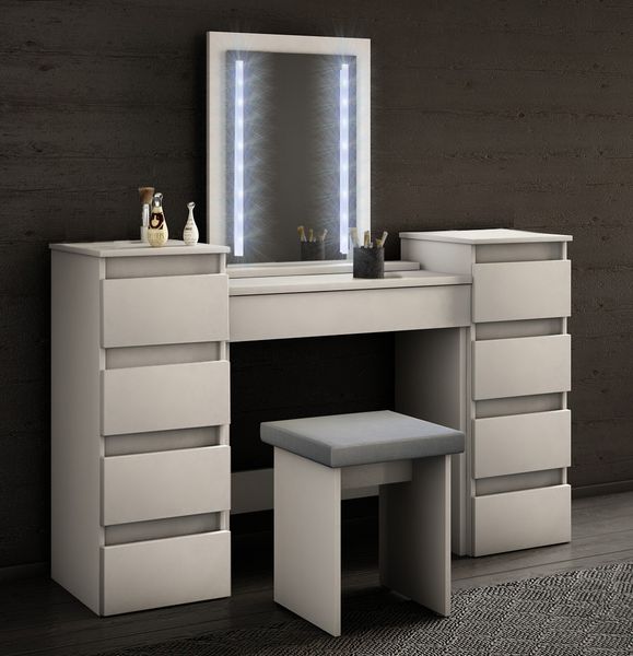 TOALETKA modułowa MEGAN 2 BIAŁA lustro LED do makijażu zdjęcie 4