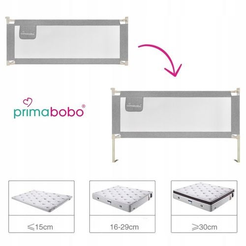 PRIMABOBO Barierka ochronna do łóżka CLASSIC 200cm dla dzieci WYSOKA na Arena.pl
