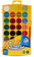 Farby akwarelowe dla dziecka do malowania prac plastycznych Astra 32 kolory