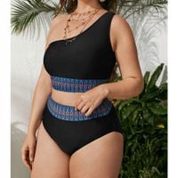 STRÓJ KĄPIELOWY WYSOKI STAN CZARNY PLUS SIZE 4XL