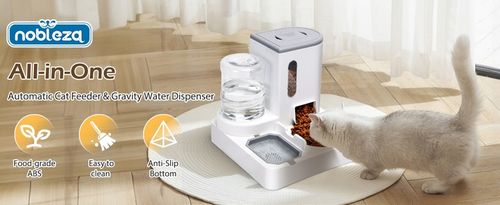 AUTOMATYCZNY PODAJNIK WODY I KARMY MISKA DLA KOTA I PSA DOZOWNIK 2W1 SZARY na Arena.pl