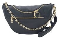 Pojemna torebka nerka z łańcuszkiem - Czarna