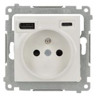 SIMON 55 Gniazdo pojedyncze z ładowarką USB C+A 2.1 A 5 V DC