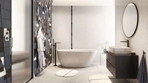 Clever 2.1 bateria wannowa wolnostojąca, złoty szczotkowany na Arena.pl