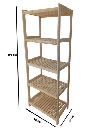 Regał drewniany z 5 półkami, 173 x 70 x 43 cm na Arena.pl