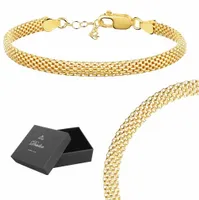 Złota Damska BRANSOLETKA SREBRO 925 Ażurowa Tuba 5MM pozłacana na prezent