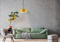 Żyrandol z abażurem musztardowym LOZANNA fi - 40 cm