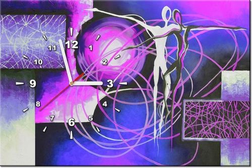 60CM 40CM ZEGAR OBRAZ BEZKRESNE UCZUCIA FIOLECIE DRUK PŁÓTNO RAMA na Arena.pl