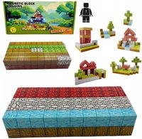 KLOCKI MAGNETYCZNE 100 KLOCKÓW KONSTRUKCYJNE PIKSELE SZEŚCIANY + 1 LUDZIK