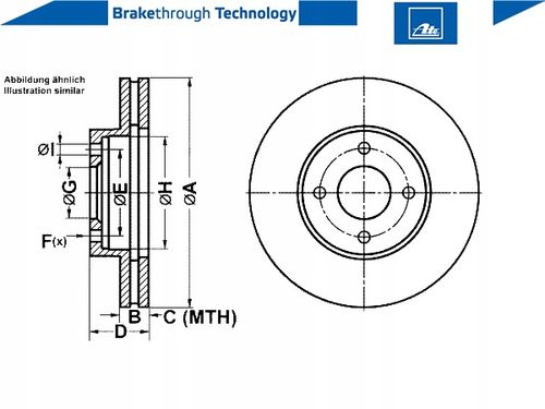 TARCZA HAM PRZOD 260X22 V ATE na Arena.pl