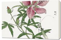 Obraz 90x60cm Kwiat Ilustracja Morimoto Toko Japoński Vintage do Salonu
