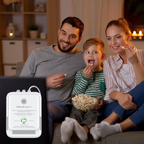 Czujnik CO/CH4 WiFi Tuya Qoltec 2w1 zdjęcie 11
