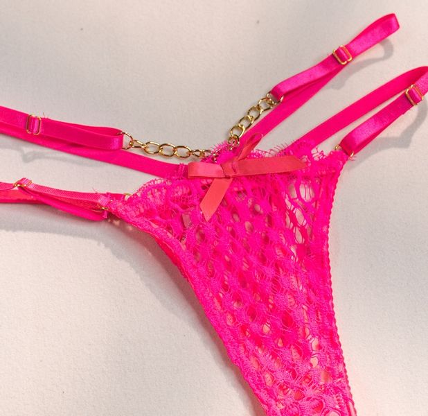 Piękny KOMPLET Bielizny Damskiej STANIK STRINGI Podwiązki POMARAŃCZ L zdjęcie 12
