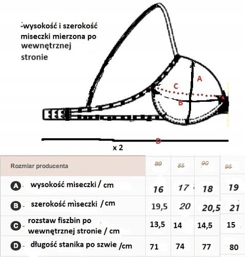 80-95 / biustonosz z push- up koronkowy 85C usztywniany kolory 8076 na Arena.pl