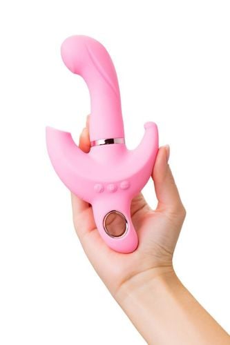 jos vibrator with clitoral stimulator jos twistme, silicone, pink, 19.5 cm na Arena.pl
