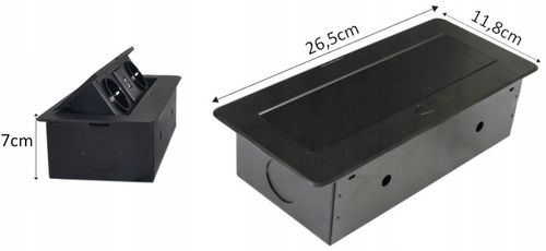 Gniazdo Nablatowe Chowane w Blat Kuchenny Potrójne Wpuszczane 2X 230V na Arena.pl