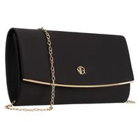 czarna, wizytowa torebka damska wykonana z tkaniny syntetycznej