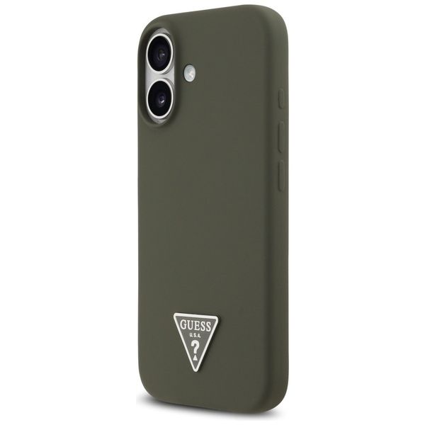 Etui Guess Silicone Triangle Logo MagSafe do iPhone 17 khaki zdjęcie 2