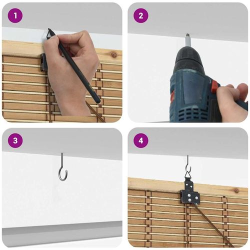 Roleta z zasłonami Jasny Brąz 110 x 160 cm Bambus na Arena.pl