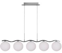5-punktowa lampa wisząca Ramon do kuchni chrom biała