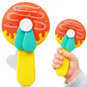 Wiatraczek wentylator ręczny mechaniczny wiatrak dla dzieci zabawka donut