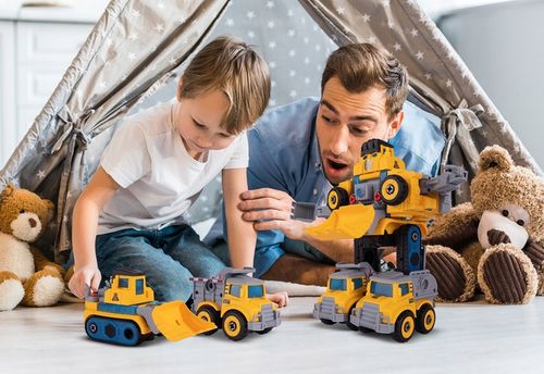 ROBOT TRANSFORMUJĄCY W AUTKA BUDOWLANE 5 SZTUK na Arena.pl