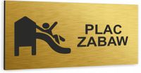 Tabliczka nierdzewna DOWOLNY TEKST PLAC ZABAW Tablica ZŁOTA informacyjna
