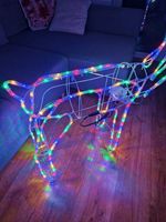 Renifer LED Świąteczny Świecący Figurka Na Zewnątrz XXL Duży 125 Kolorowy