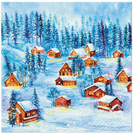 serwetki 33x33cm winter houses 20szt. | 76-51