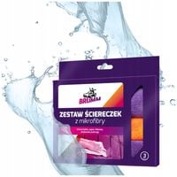 ZESTAW ŚCIERECZEK Z MIKROFIBRY 3 szt MIKROFIBRA BRUMM UNIWERSALNE