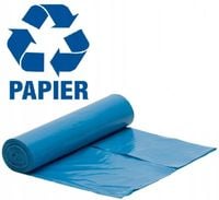 mocne worki na śmieci do segregacji odpadów 60l niebieskie na papier 25szt.