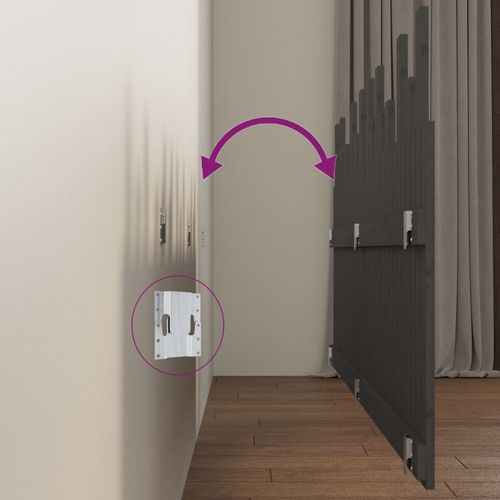 Wezgłowie łóżka, szare, 204x3x80 cm, lite drewno sosnowe na Arena.pl