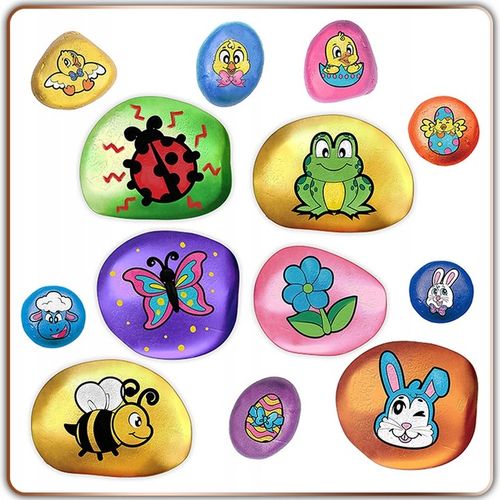 Kamienie do Malowania Zestaw dla Dzieci Farby Kreatywna Zabawka Rękodzieło na Arena.pl