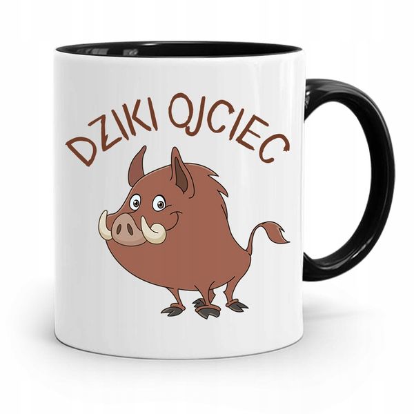 Kubek Czarny Prezent Na Dzień Ojca Dziki Ojciec Z Nadrukiem Ze Zdjęciem zdjęcie 1