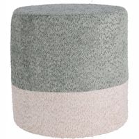 PUFA OKRĄGŁA SZARA TAPICEROWANA BOUCLE PODNÓŻEK DO SIEDZENIA 35 X 34 CM