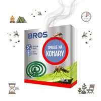 BROS Spirale owadobójcze na komary i meszki do ogrodu na zewnątrz 10szt