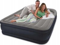 2w1 Materac 2-os Dmuchany Turystyczny 203x152x42cm Intex Wbudowana Pompka