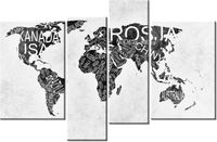 130CM 85 OBRAZ 4 ELEM MAPA ŚWIATA ŚCIENNY