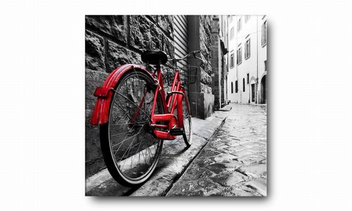 OBRAZ NA PŁÓTNIE 090 Rower w mieście 30x30cm na Arena.pl