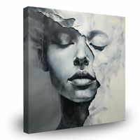 Obraz Canvas Do Sypialni Kobiecy PORTRET Abstrakcja Beton 80cm x 80cm