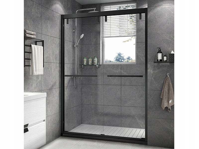 Ścianka łazienkowa prysznicowa LOFT 120cm czarne zdjęcie 3