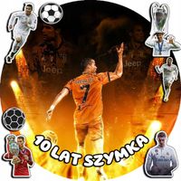 OPŁATEK NA TORT 20CM - PIŁKA NOŻNA RONALDO + IMIĘ + ! 15CM 18CM