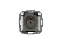 PERŁA GNIAZDO POJEDYNCZE P/T Z/U IP44 BIAŁE KLAPKA DYMNA - E+9000198