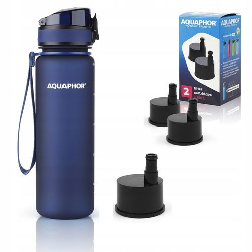 Butelka Filtrująca Bidon do wody AQUAPHOR CITY 500ml Granatowy 3 na Arena.pl