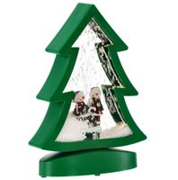 LAMPION LED POZYTYWKA RUCHOMY ŚNIEG CHOINKA 27 CM