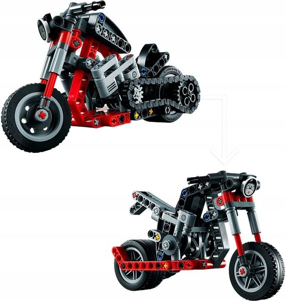 LEGO 42132 Technic Motocykl Motor Chopper 2w1 zdjęcie 4