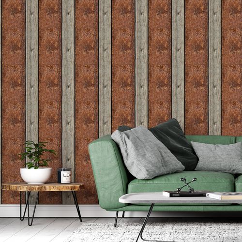 Tapeta Ścienna WZÓR DREWNA Imitacja Desek Efekt 3D na Arena.pl